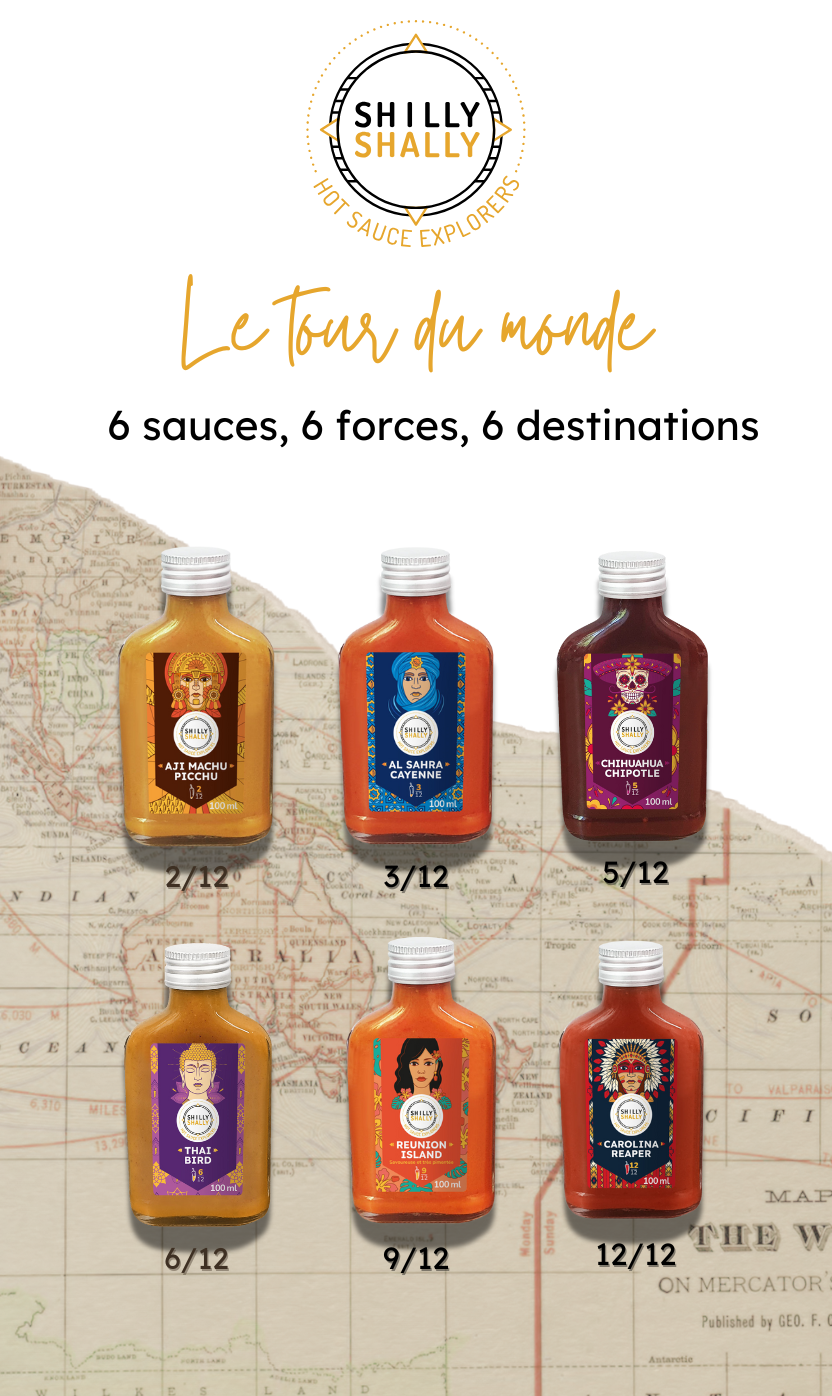 Le tour du monde piquant et gourmand - Coffret de 6 sauces